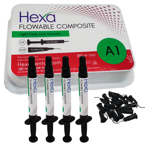 Hygedent HF-3001 Hexa Flowable Dental Composite Kit A1 4/Pk 2 Gm