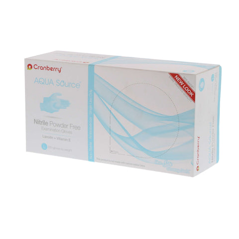 Cranberry 3448 Aqua Source Nitrile Examination Gloves Powder Free Large 200/Bx