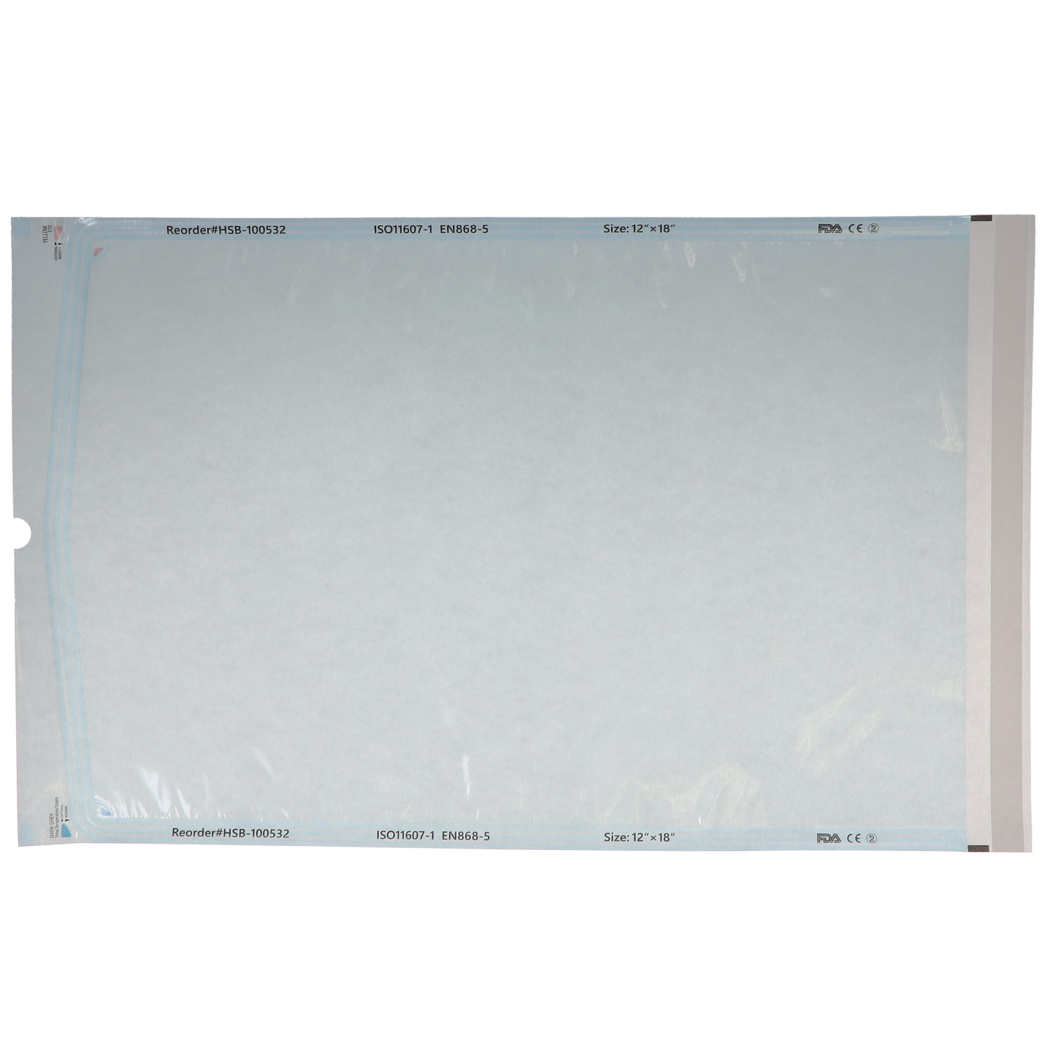 House Brand Dentistry 100532 Self-Sealing Sterilization Pouches Paper/Blue Film 12