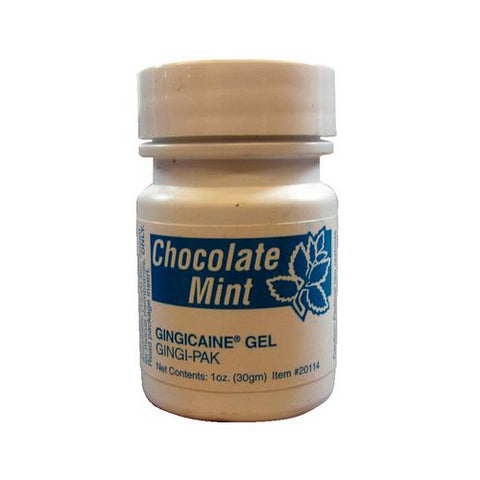Gingi-Pak 2011C Gingicaine Flavored Topical Gel Chocolate Mint 1 Oz Jar