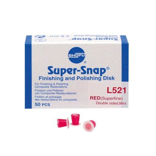 Shofu Dental L521 Super-Snap Finishing & Polishing Disks Red Safe Side Down 50/Bx