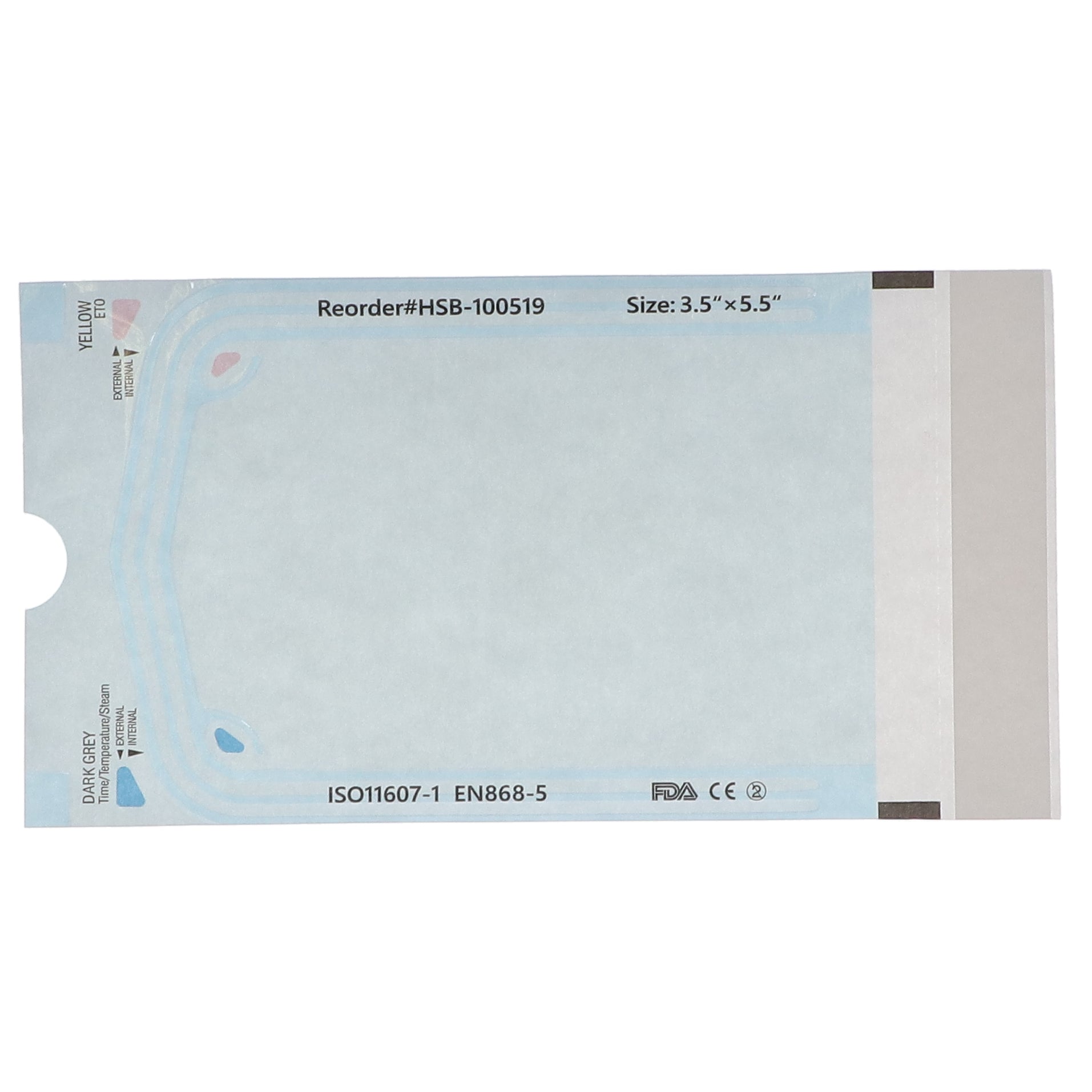 House Brand Dentistry 100519 Self-Sealing Sterilization Paper/Blue Film Pouches 3.50