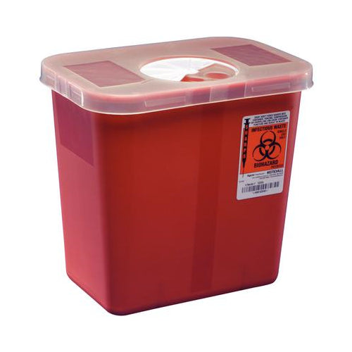 Kendall Healthcare 1525SA Phlebotomy Sharps Container 8 Quart Red