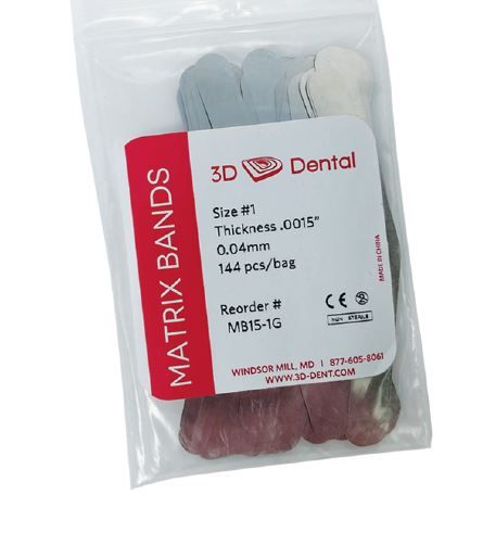 House Brand MB15-13D Dental Matrix Bands Size #13 Thickness .0015" 0.04 mm 12/Pk