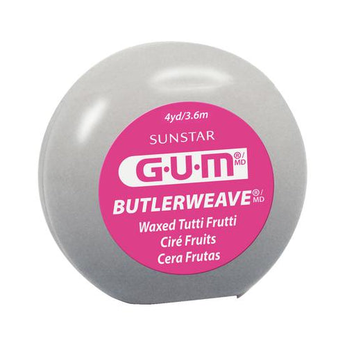 Sunstar Butler 1415P ButlerWeave Waxed Dental Floss Tutti Frutti 4 Yards 144/Bx