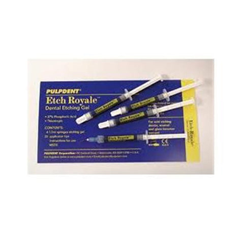 Pulpdent ER24 Etch Royale 37% Phosphoric Acid Gel Syringes Bulk 1.2 mL 24/Pk