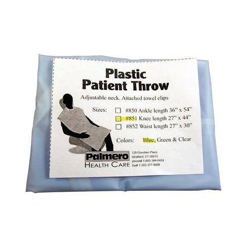 Palmero 851-BLUE Patient Throw Knee Length Soft Plastic Blue 27