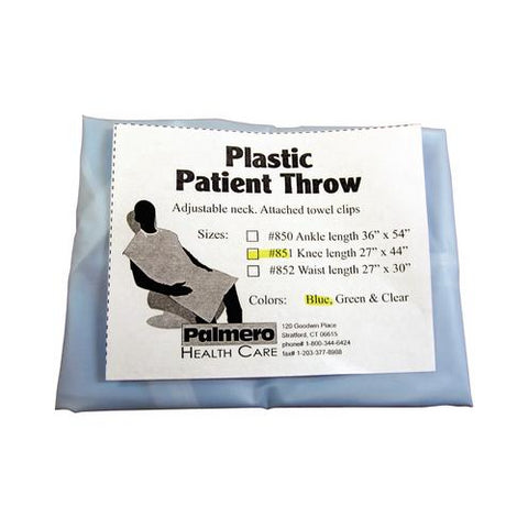 Palmero 851-BLUE Patient Throw Knee Length Soft Plastic Blue 27" x 44"