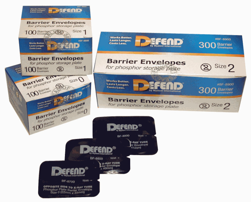 Mydent BF8700 Defend Phosphor Plate Barrier Envelopes Size #0 100/Bx
