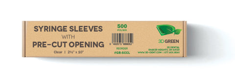 House Brand GR-SSCL Syringe Sleeves Pre-Cut Opening Biodegradable 2.5" X 10" 500/PK