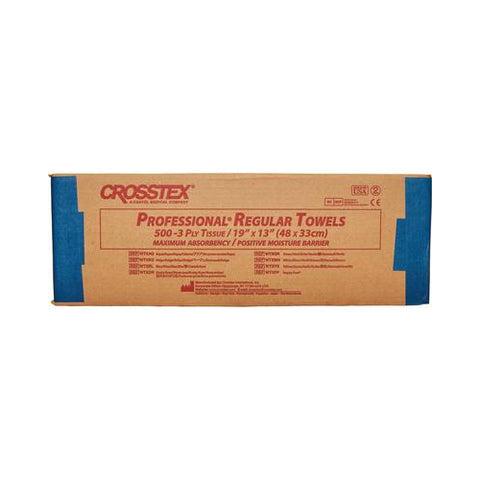 Crosstex WTXBL Dental Patient Bibs 3-Ply Paper 13" X 19" Blue 500/Cs