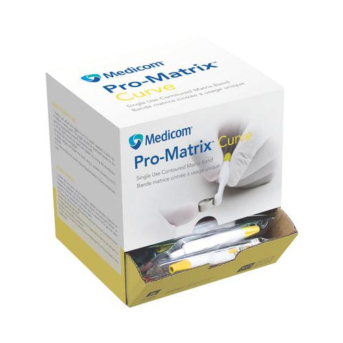 Medicom 30040 Pro-Matrix Band Narrow 4.5mm Contoured 50/Pk Yellow
