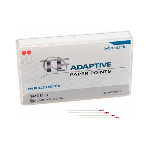 Kerr Dental 8151574 TF Adaptive Paper Points Medium/Large Red ML3 100/Pk