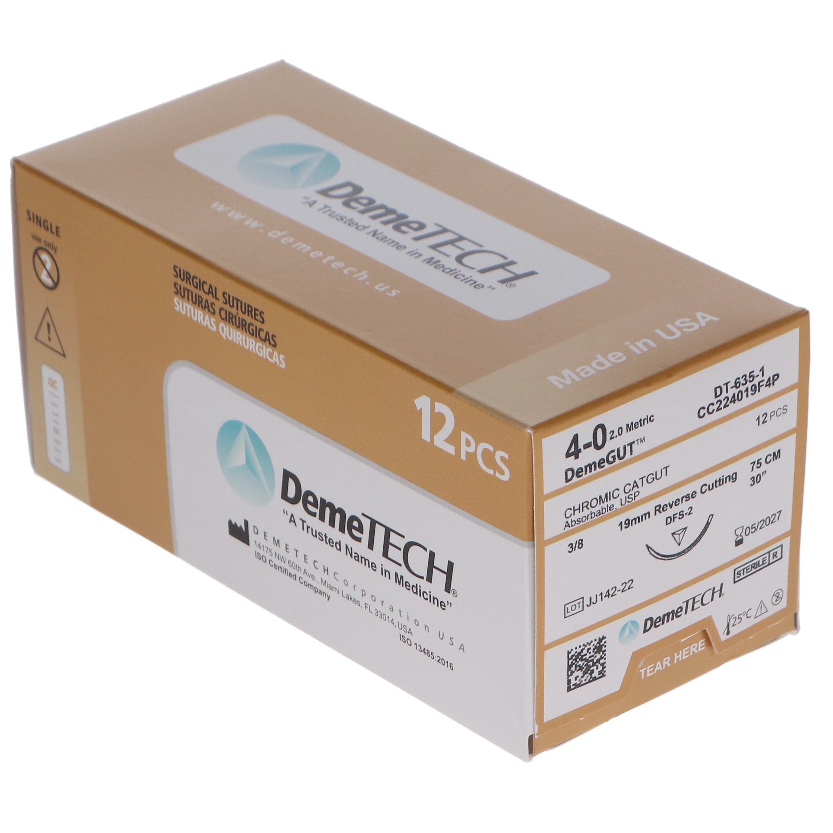 House Brand Dentistry 103147 Chromic Gut Absorbable Sutures C-6 4/0 27