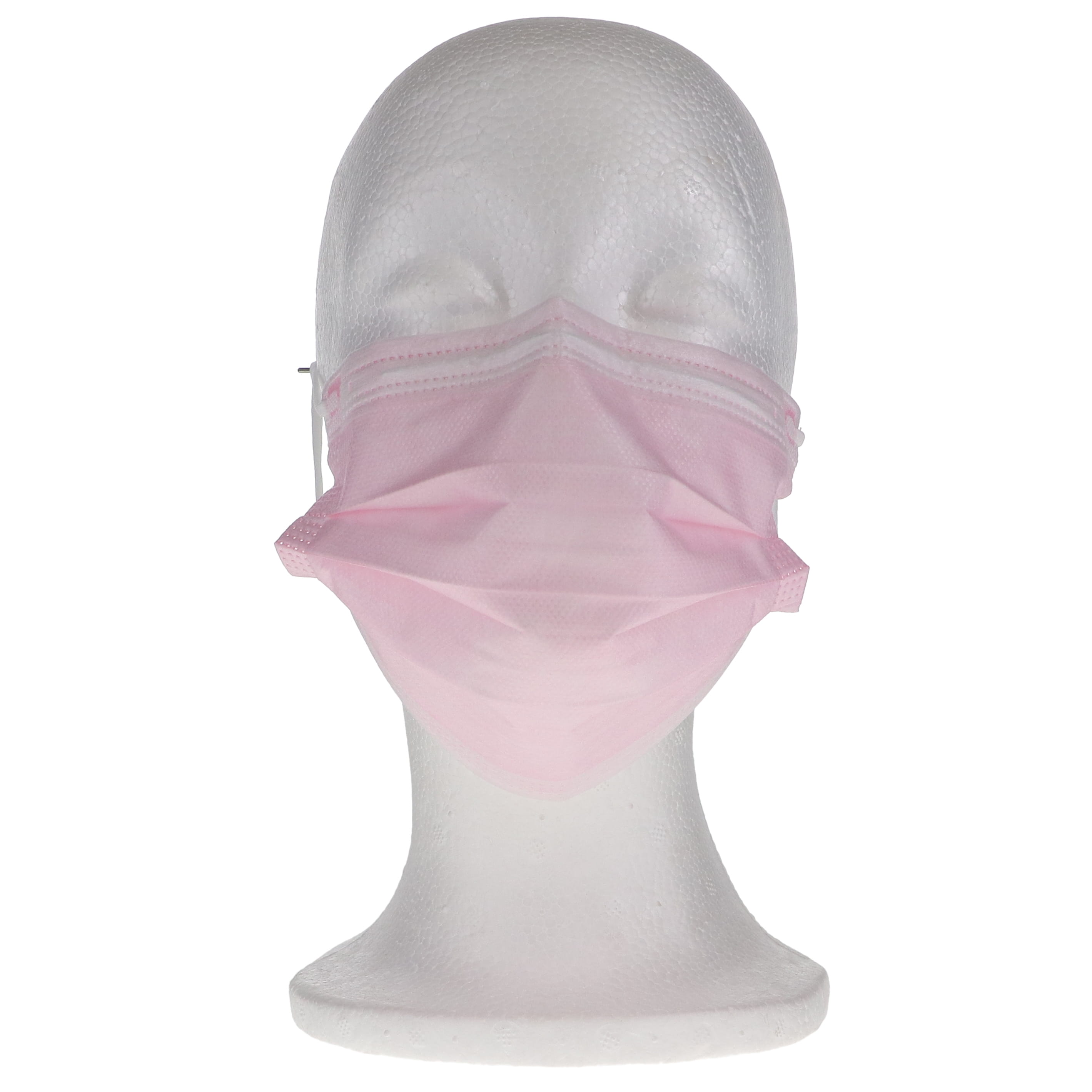 House Brand Dentistry 109112 3-Play Earloop Face Masks ASTM Level 1 Pink PFE 95% 50/Bx