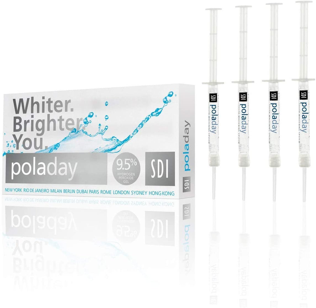 SDI 7700104 PolaDay Tooth Whitening Kit 9.5% Hydrogen Peroxide Spearmint 4/Pk 1.3 Gm EXP Jun 2024