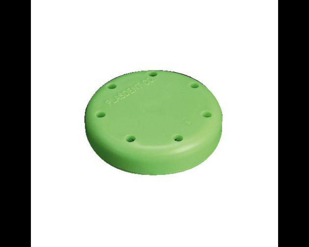 Plasdent 400BS2-4 Silicone Magnetic Dental Bur Block 7-Hole Small Round Green