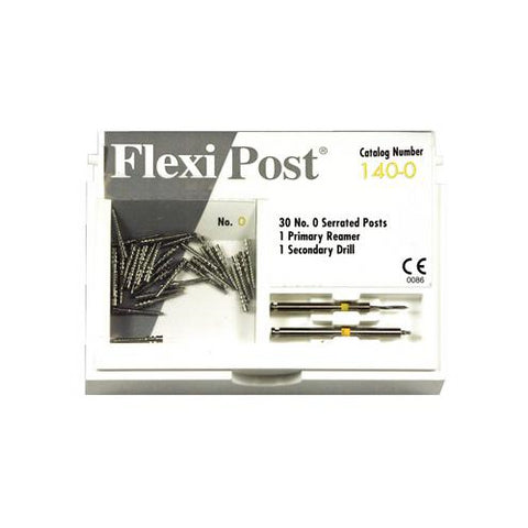 Essential Dental Systems 140-0 Flexi-Post Stainless Steel Posts #0 Yellow 30/Pk