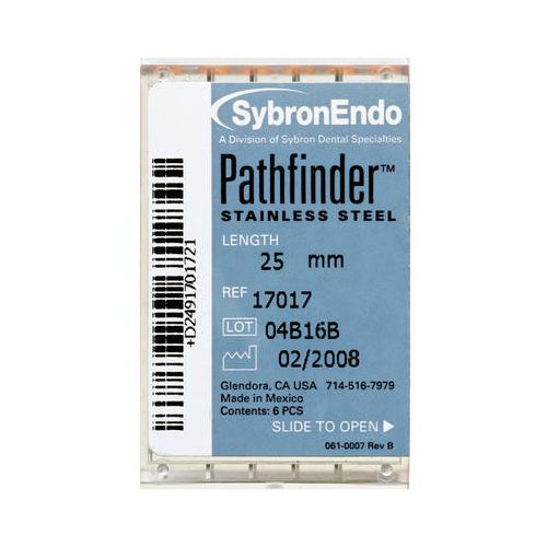 Kerr Dental 17017 SybronEndo Pathfinder Endodontic Hand Files 25mm 6/Bx