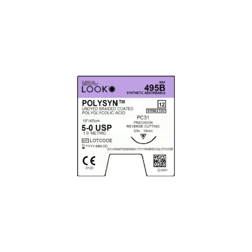 Look X495B Polysyn Undyed Sutures 5-0 18