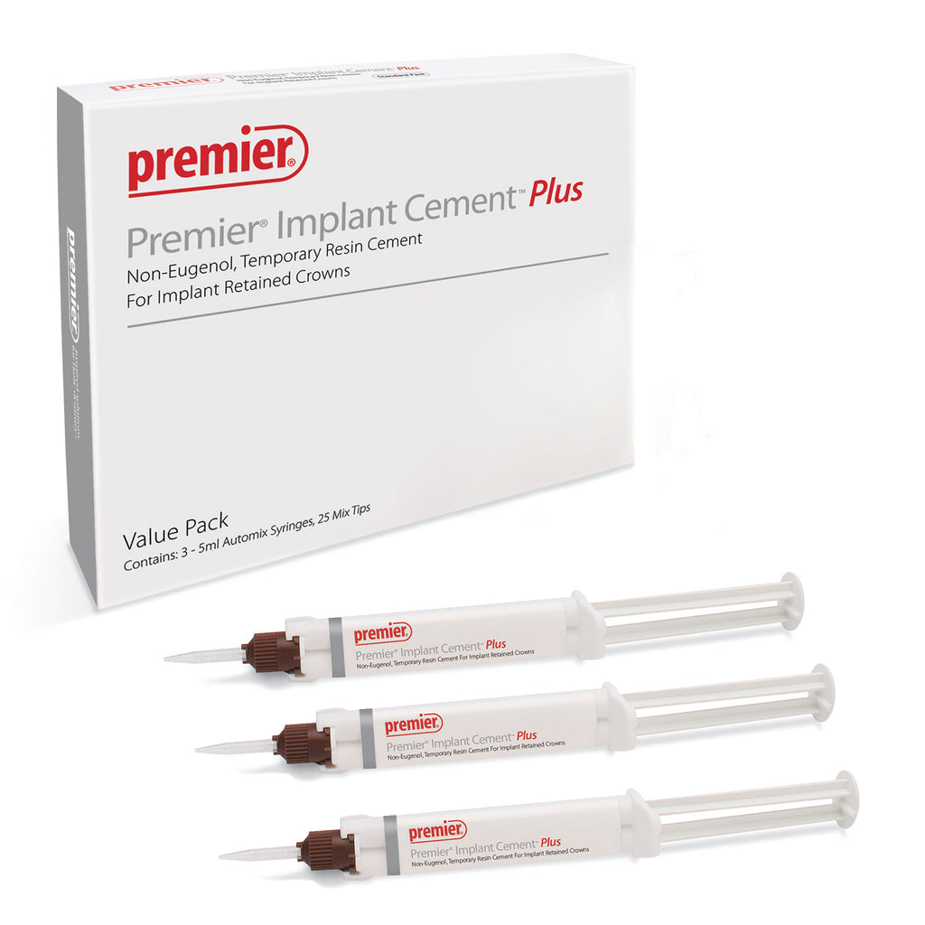 Premier Dental 3001556 Implant Cement Plus Value Pack Syringe White 3/Pk 5 mL