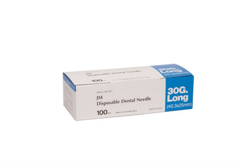 J Morita 20-30GL Disposable Dental Needles Plastic Hub 30 Gauge Long 100/Bx