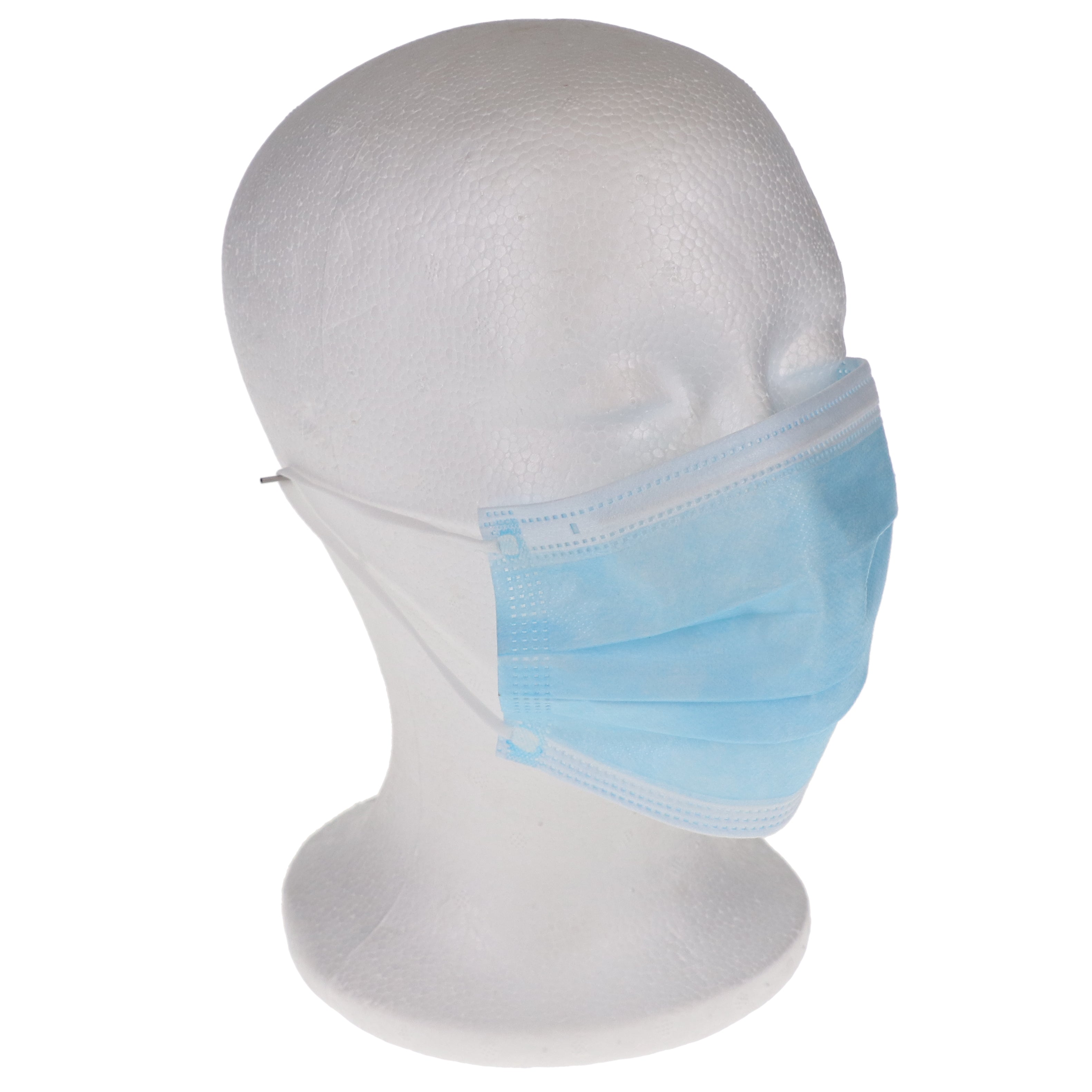 House Brand Dentistry 109130 ASTM Level 3 Earloop Face Masks 3-PLY 50/Bx Blue