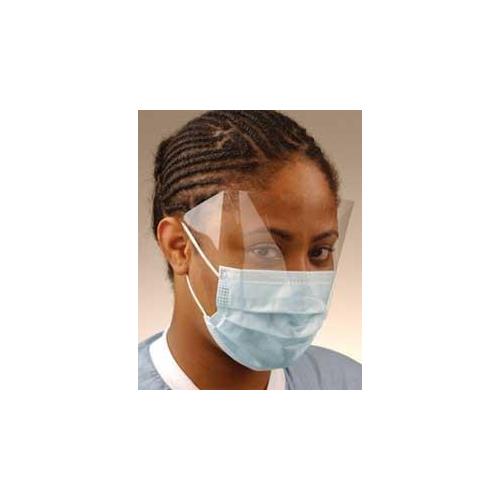 Crosstex GCPW Ultra Fog Free Earloop Face Masks With Shield Fluid Resistant Blue 25/Bx