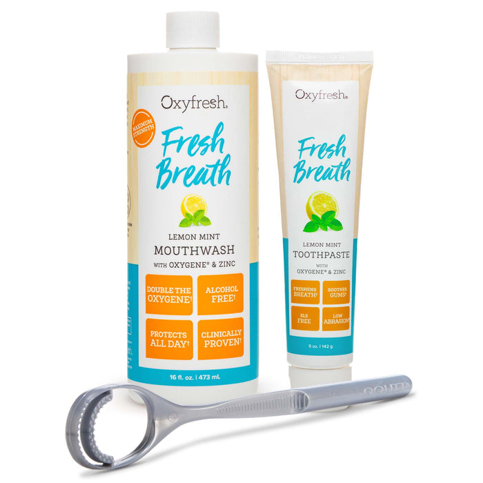 Oxyfresh 725 Lemon Mint Fresh Breath Kit Mouthwash 16 Oz Toothpaste 5 Oz