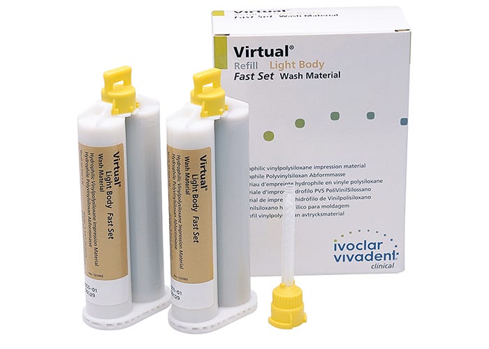 Ivoclar Vivadent 562828 Virtual VPS Material Extra Light Body Fast Set 2/Pk 50 mL