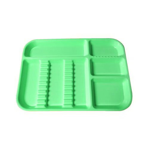 Plasdent 300BDS-4 Set-Up Tray Divided Size B Ritter Plastic 13-1/2" X 9 5/8" X 7/8" Neon Green