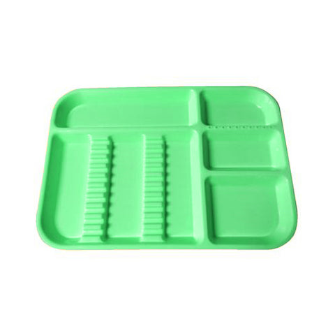 Plasdent 300BDS-4 Set-Up Tray Divided Size B Ritter Plastic 13-1/2" X 9 5/8" X 7/8" Neon Green
