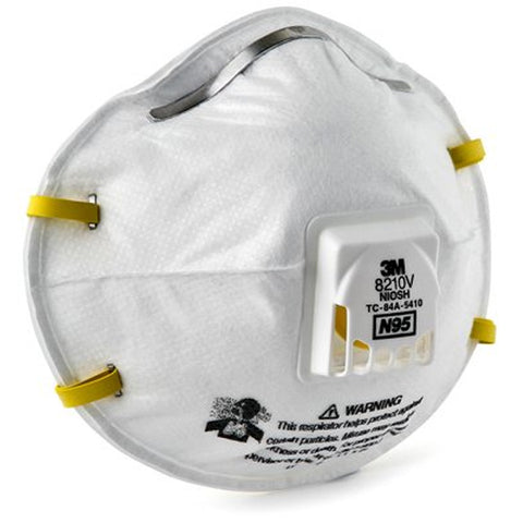 3M ESPE 8210V N95 Particulate Respirator Face Masks With Cool Flow Valve 20/Pk