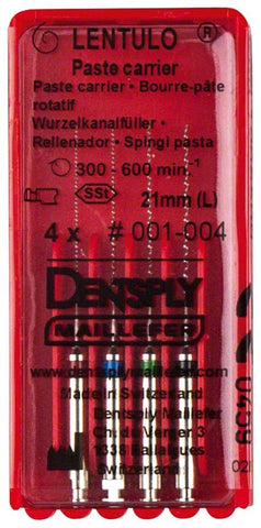 Dentsply Maillefer A002222190000 RA Lentulo Spiral Fillers #1-4 21mm Stainless Steel 4/Pk