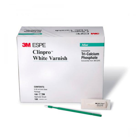 3M ESPE 12250 Clinpro White Dental Fluoride Varnish 5% Mint 100/Pk