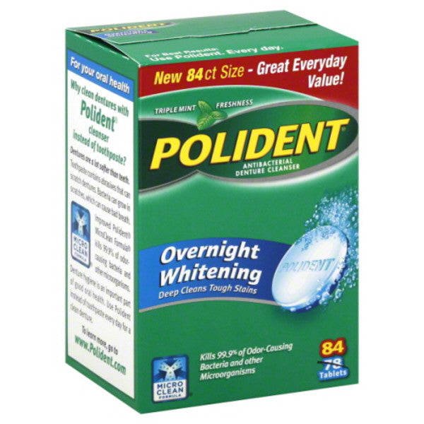 GlaxoSmithKline 03447 Polident Overnight Denture Whitening Tablets 84/Pk