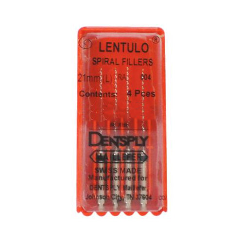 Dentsply Maillefer 671563 Lentulo Spiral Fillers Paste Carriers Stainless Steel #4 Black 21mm 4/Pk