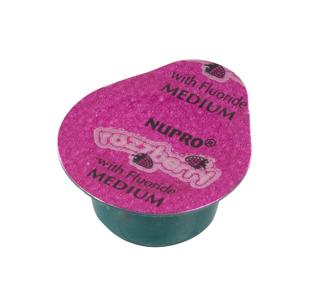 Dentsply 801310 Nupro Prophy Paste Unit Dose Cups Medium Grit Razzberry With Fluoride 200/Pk