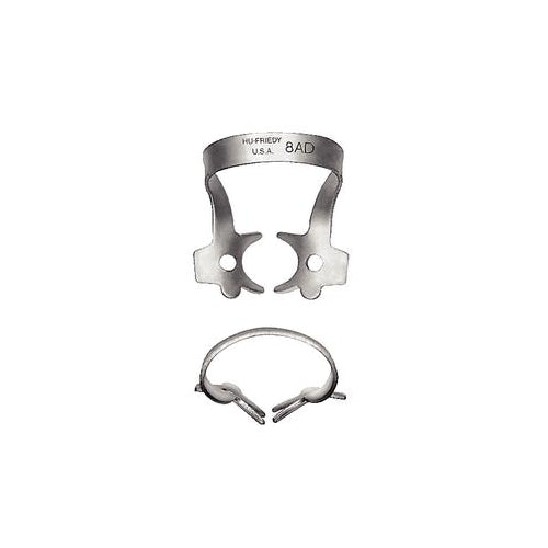 Hu-Friedy RDCM8AD Rubber Dam Dental Clamp #8AD Winged Satin Steel Finish