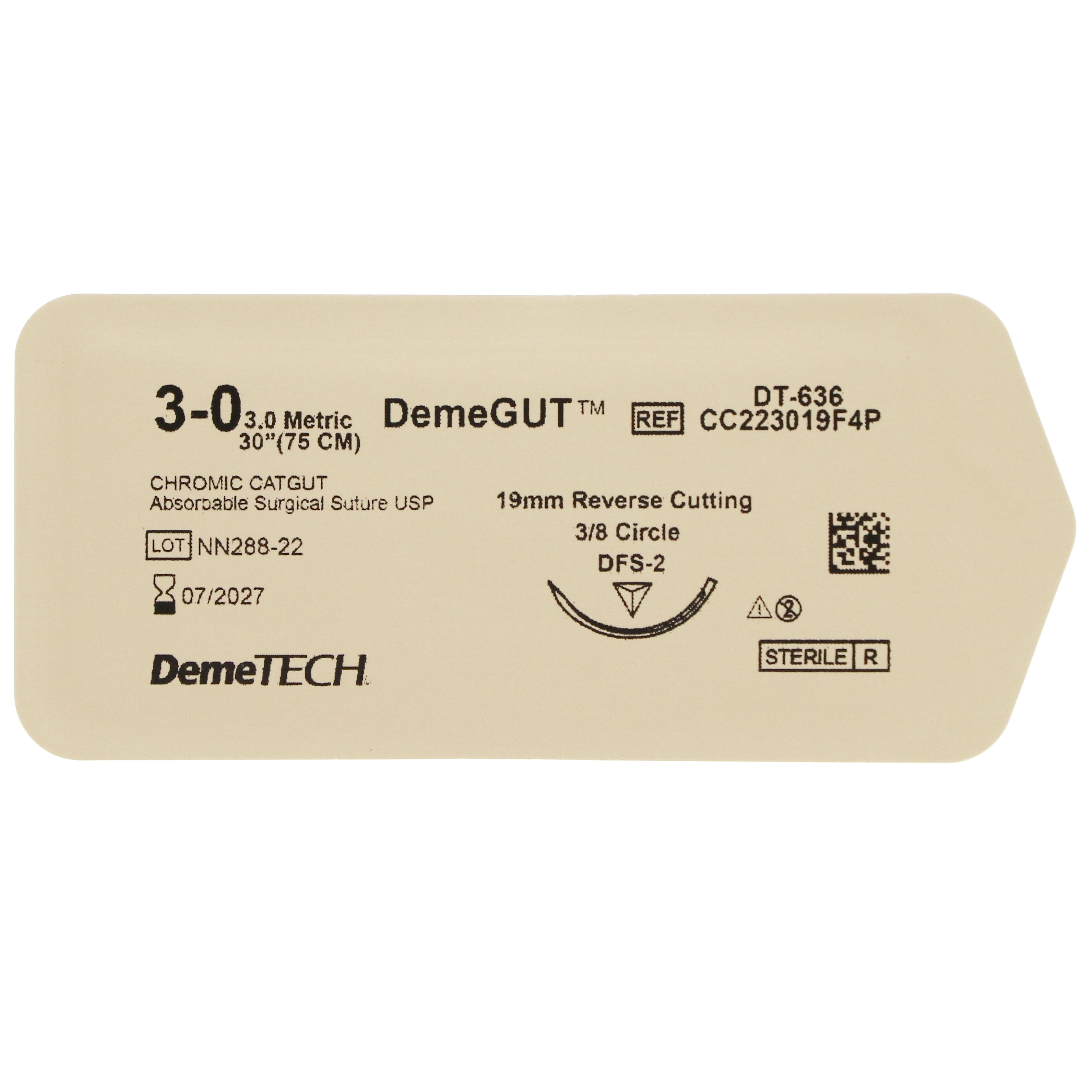 House Brand Dentistry 103148 Chromic Gut Absorbable Sutures C-6 3/0 27
