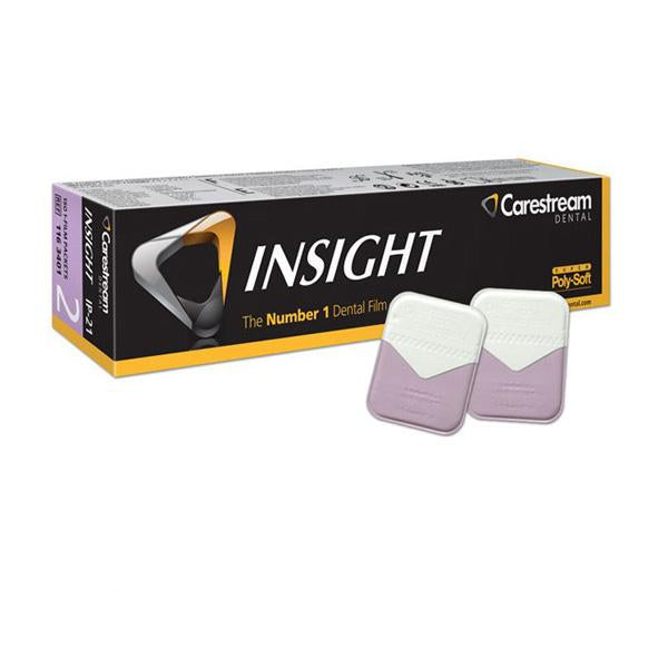 Kodak 1238054E Carestream Insight Periapical Dental X-Ray Film IP-21 Size 2 Poly-Soft 150/Pk EXP Jun 2024