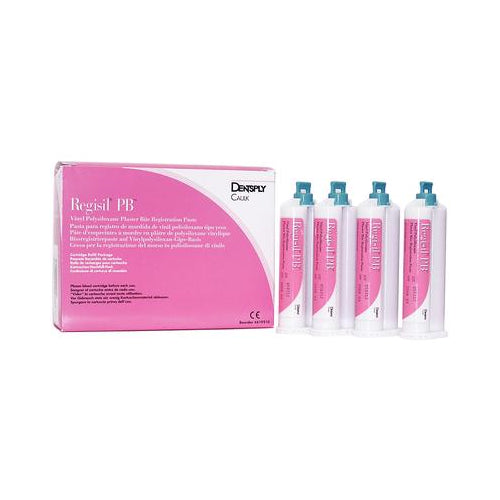 Dentsply Caulk 619510 Regisil PB VPS Plaster Bite Material Split Cartridges 4/Pk 50 mL