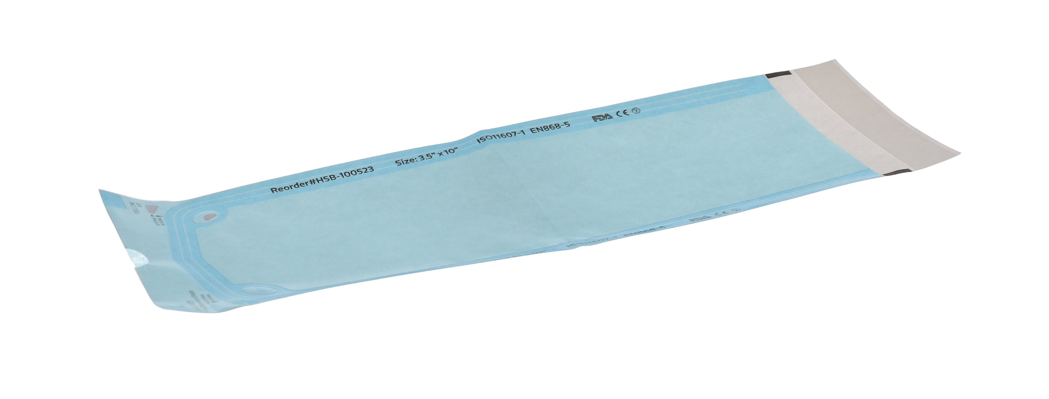 House Brand Dentistry 100523 Paper/Blue Film Self-Sealing Sterilization Pouches 3.50