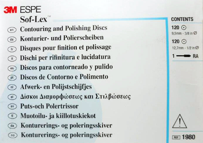 3M ESPE 1980 Sof-Lex Contouring & Polishing Pop-On Discs Right Angle Kit