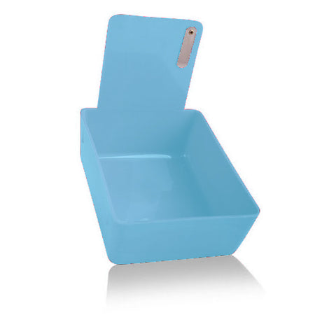 Plasdent 207MLP-2 Plastic Lab Pan With Metal Clip 7-1/16" X 5-5/8" X 2 3/8" Blue