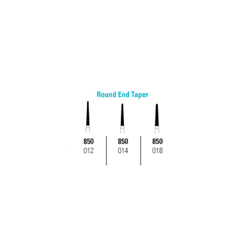 Quala Q2070011 FG Friction Grip #850-014 Round End Taper Coarse Grit Diamond Burs 5/Pk