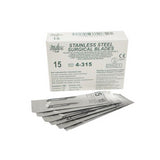 Miltex Integra 4-315 Sterile Stainless Steel Surgical Scalpel Disposable Blades #15 100/Bx