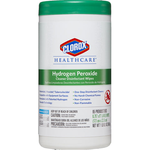 Clorox Healthcare 30824 Hydrogen Peroxide Cleaner Disinfectant Wipes 95/Can