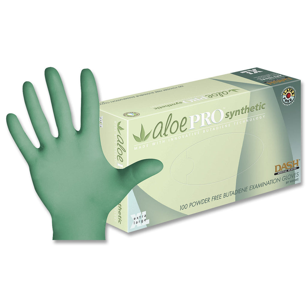 Dash Medical APS100S/M AloePRO Synthetic Exam Gloves Small/Medium 100/Box