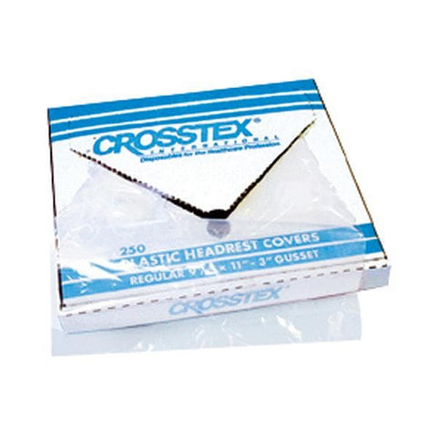 Crosstex L0CPW Dental Headrest Covers Plastic 9.5" X 11" White 250/Box